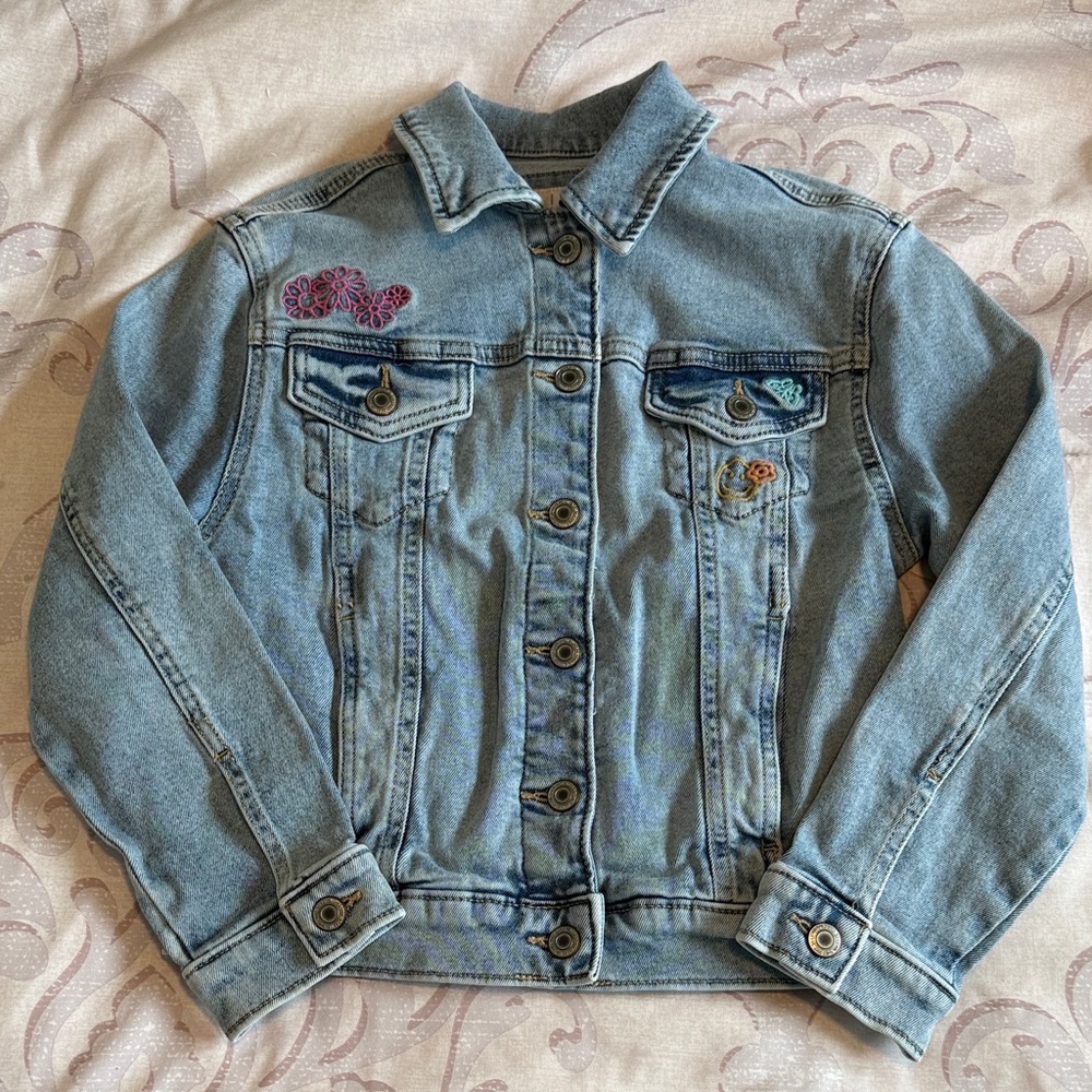 Kids Denim Jacket with Embroidered Accents